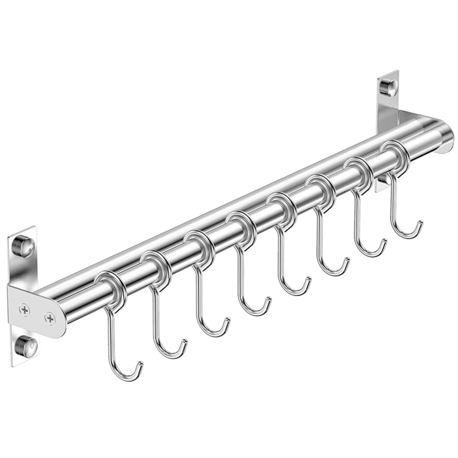 Rail Hanger Rod Wall Mounted Pot Pan Lid Holder Cookware Storage Organizer With Sliding Hooks For Kitchen Bathroom_voghion.com